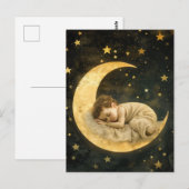 Baby Slapen op de maan Briefkaart (Voorkant / Achterkant)