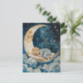 Baby Slapen op de maan Briefkaart (Staand voorkant)