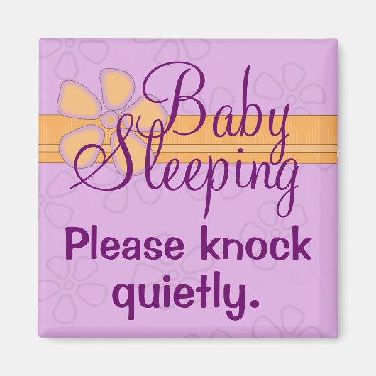 Baby Slapen voordeurbord Magneet (Voorkant)