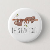 Baby sleuven hangen aan boompatroon ronde button 5,7 cm (Voorkant)