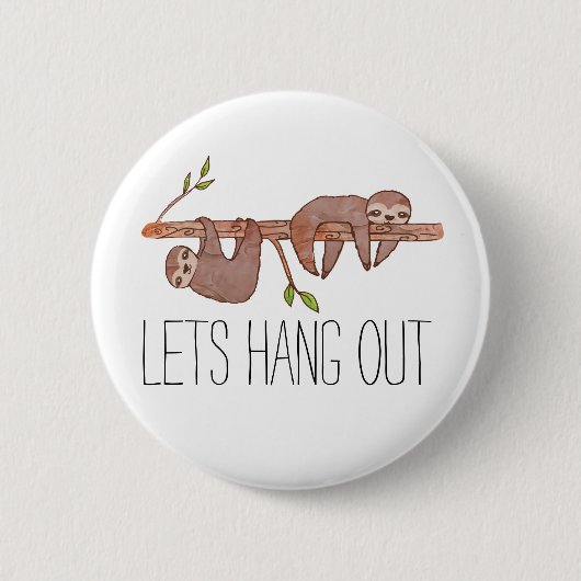 Baby sleuven hangen aan boompatroon ronde button 5,7 cm (Voorkant)