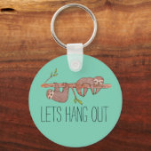 Baby sleuven hangen aan boompatroon sleutelhanger (Voorkant)