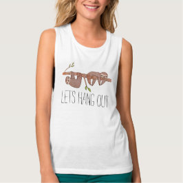 Baby sleuven hangen aan boompatroon tanktop