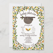 Baby Sloth Autumn Herfst Baby shower Greenery Kaart (Voorkant)