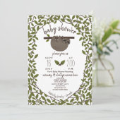 Baby Sloth Baby shower groen Kaart (Staand voorkant)