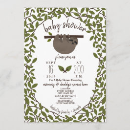Baby Sloth Baby shower groen Kaart