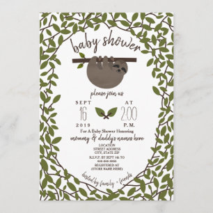 Baby Sloth Baby shower groen Kaart