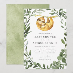 Baby Sloth Baby shower Kaart