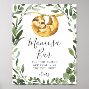 Baby Sloth Baby shower Mimosa Bar Poster