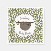 Baby Sloth groen Baby shower Servet (Voorkant)