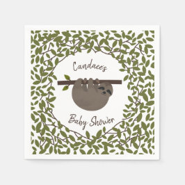Baby Sloth groen Baby shower Servet