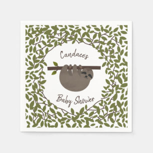 Baby Sloth groen Baby shower Servet