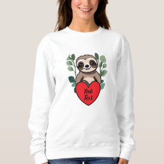 Baby Sloth Heart met uw aangepaste bericht Trui
