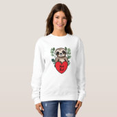 Baby Sloth Heart met uw aangepaste bericht Trui (Voorkant volledig)
