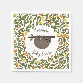 Baby Sloth herfst groen Baby shower Servet