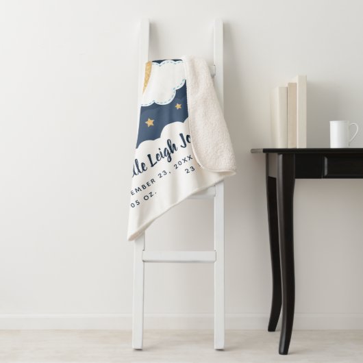 Baby Sloth Moon Baby Sherpa Blanket Sherpa Deken (In situ)