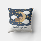 Baby Sloth Moon Nursery Sierkussen (Achterkant)