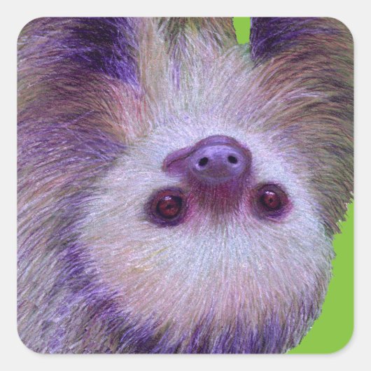 Baby Sloth Vierkante Sticker (Voorkant)