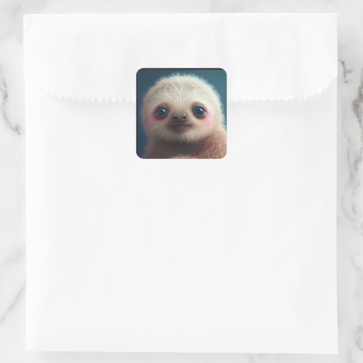 Baby Sloth Vierkante Sticker (Tas)