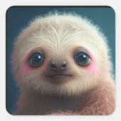 Baby Sloth Vierkante Sticker (Voorkant)