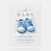 Baby Sneakers Baby shower, Boy Baby shower Acryl Bord (Voorkant)