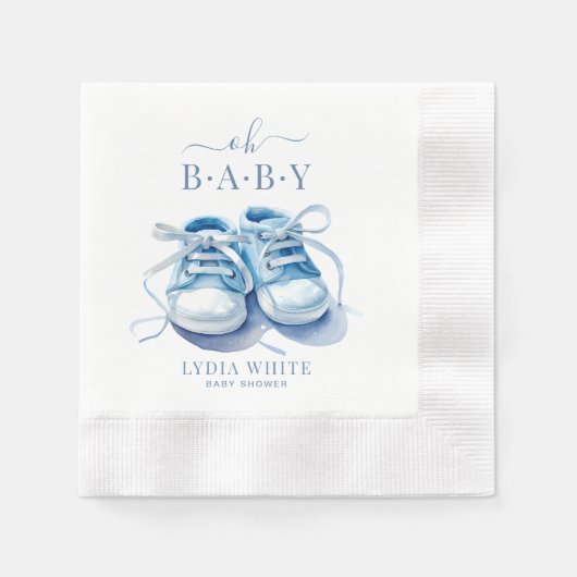 Baby Sneakers Baby shower, Boy Baby shower Servet (Voorkant)
