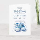 Baby Sneakers Baby shower Uitnodiging, Baby Boy (Voorkant)