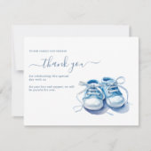 Baby Sneakers Baby shower Uitnodiging, Baby Boy Bedankkaart (Voorkant)