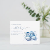 Baby Sneakers Baby shower Uitnodiging, Baby Boy Bedankkaart (Staand voorkant)