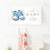Baby Sneakers Baby shower Uitnodiging, Baby Boy Spandoek (Insitu)