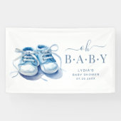 Baby Sneakers Baby shower Uitnodiging, Baby Boy Spandoek (Horizontaal)