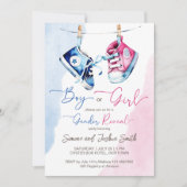 Baby sneakers jongen of meisje roze blauw Geslacht Kaart (Voorkant)