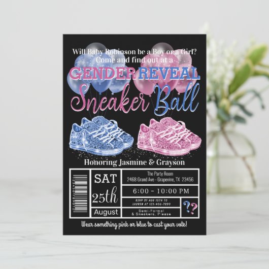 Baby Sneakers Sneaker Ball Geslacht onthullen Kaart (Staand voorkant)