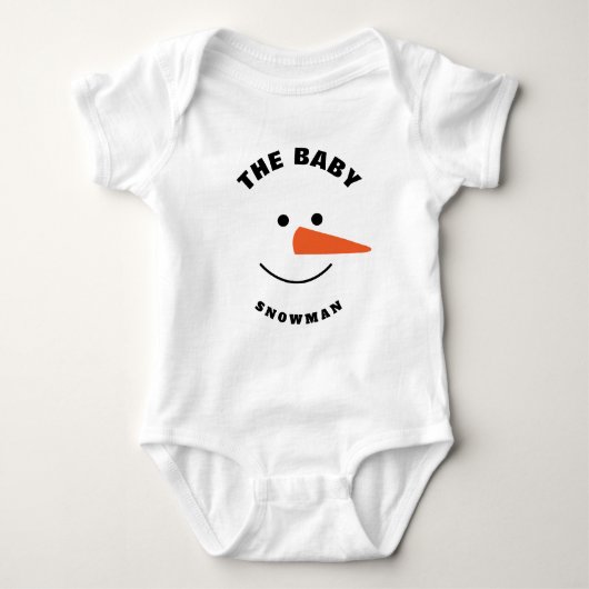 Baby Sneeuwman Gezicht Squad Matching Familie Kost Romper (Voorkant)