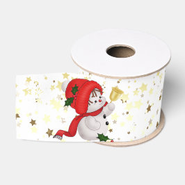 Baby Sneeuwman Met Bel Satijnen Kerstlint Grosgrain Lint