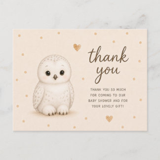 Baby Sneeuwuil Baby Shower Bedankt Briefkaart