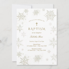 Baby Sneeuwvlok Doop Uitnodiging