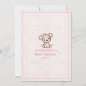 Baby Snoep Cute Brown Beer Girl Shower Kaart (Achterkant)