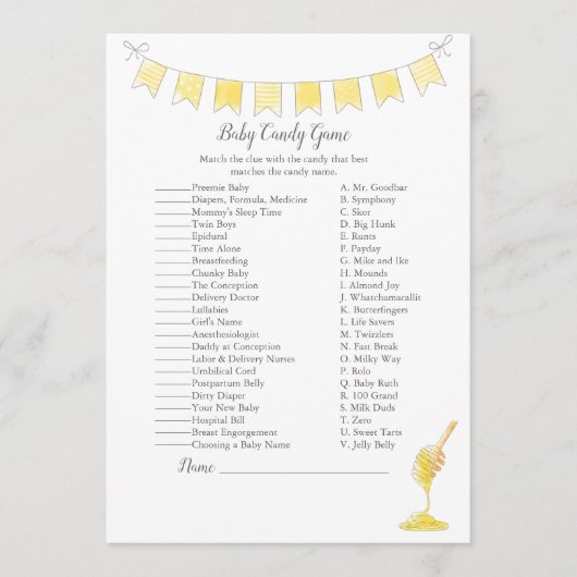 Baby Snoep Game Boy Teddy Bear en Honey Kaart (Voorkant)