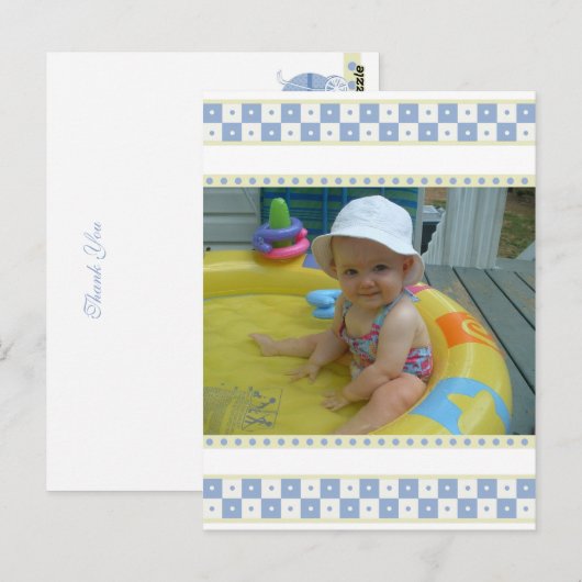 Baby Snower Bedankt Briefkaarten (Voorkant / Achterkant)