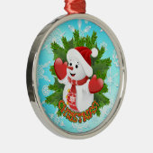 Baby Snowman met Crystal Snowflakes Ornament (Rechts)