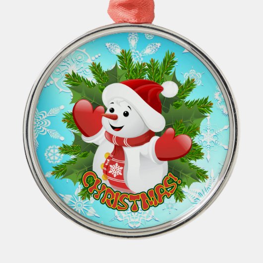 Baby Snowman met Crystal Snowflakes Ornament (Voorkant)
