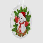 Baby Snowman met Crystal Snowflakes Ornament (voorkant)
