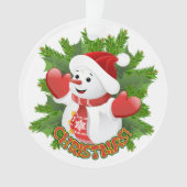 Baby Snowman met Crystal Snowflakes Ornament (voorkant)