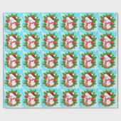 Baby Snowman met Crystal Snowflakes Ornament Cadeaupapier (Vlak)