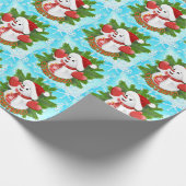 Baby Snowman met Crystal Snowflakes Ornament Cadeaupapier (Hoek)