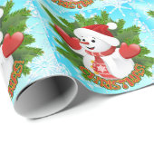 Baby Snowman met Crystal Snowflakes Ornament Cadeaupapier (Rol Hoek)