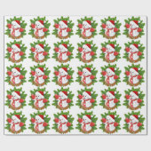 Baby Snowman met Crystal Snowflakes Ornament Cadeaupapier (Vlak)