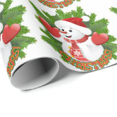 Baby Snowman met Crystal Snowflakes Ornament Cadeaupapier (Rol Hoek)