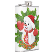 Baby Snowman met Crystal Snowflakes Ornament Heupfles (Rechts)